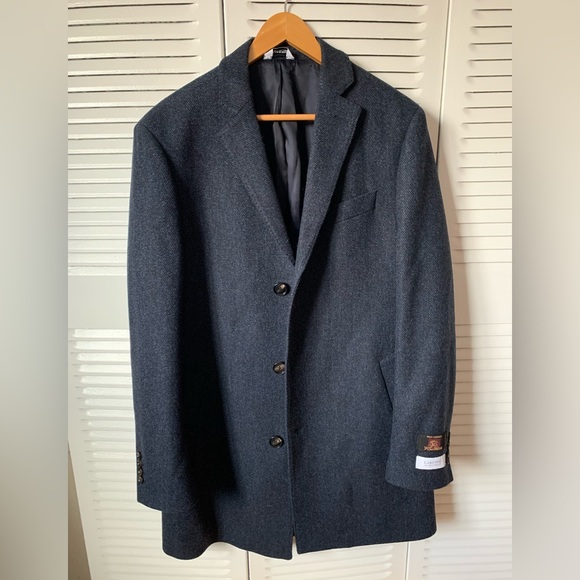 40R grey wool-cashmere overcoat NWT Cardinal of Canada
